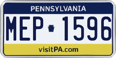 PA license plate MEP1596
