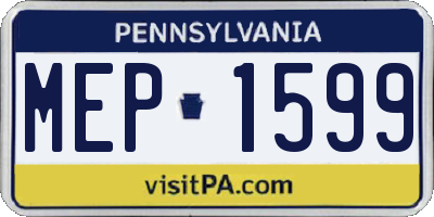 PA license plate MEP1599