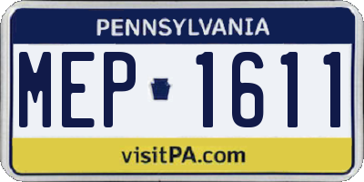 PA license plate MEP1611