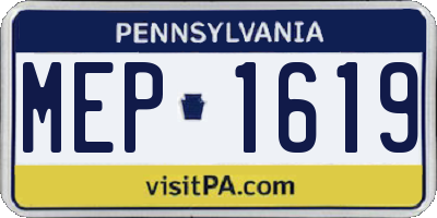 PA license plate MEP1619