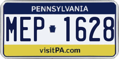 PA license plate MEP1628