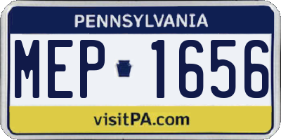 PA license plate MEP1656