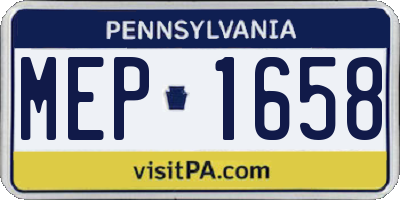 PA license plate MEP1658