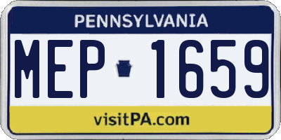 PA license plate MEP1659