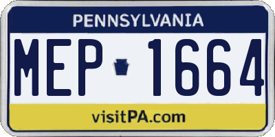 PA license plate MEP1664