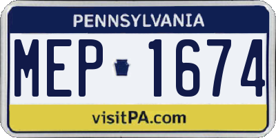 PA license plate MEP1674