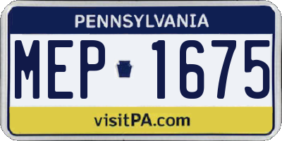 PA license plate MEP1675