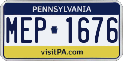 PA license plate MEP1676