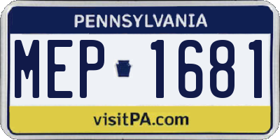 PA license plate MEP1681