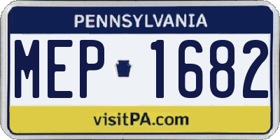 PA license plate MEP1682