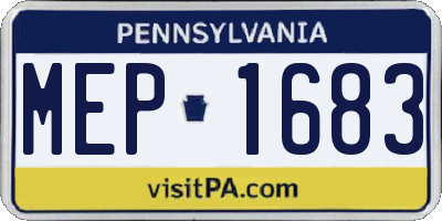 PA license plate MEP1683