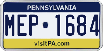 PA license plate MEP1684