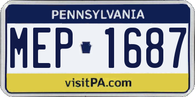 PA license plate MEP1687