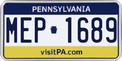 PA license plate MEP1689