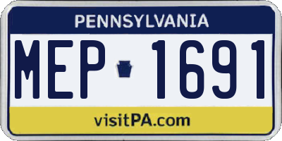 PA license plate MEP1691