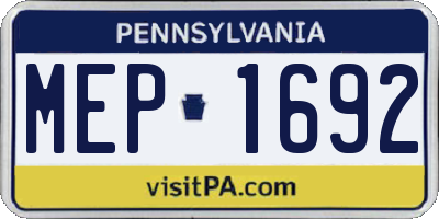 PA license plate MEP1692