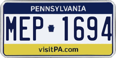 PA license plate MEP1694