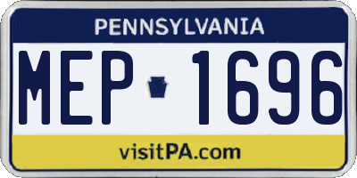 PA license plate MEP1696