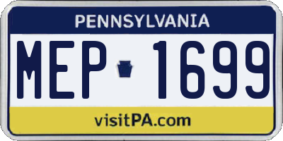 PA license plate MEP1699