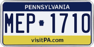 PA license plate MEP1710