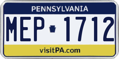PA license plate MEP1712