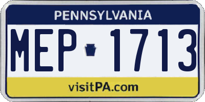 PA license plate MEP1713