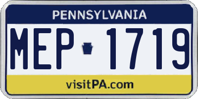 PA license plate MEP1719