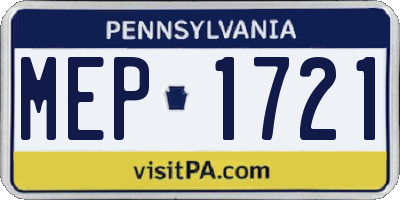 PA license plate MEP1721