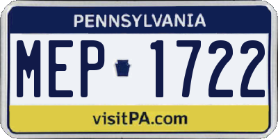 PA license plate MEP1722