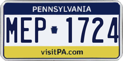 PA license plate MEP1724