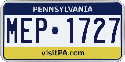 PA license plate MEP1727