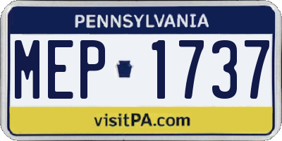 PA license plate MEP1737