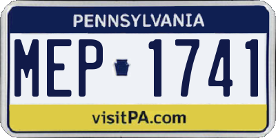 PA license plate MEP1741