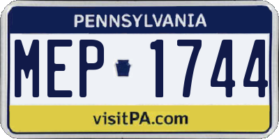 PA license plate MEP1744