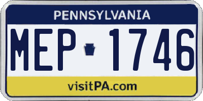 PA license plate MEP1746
