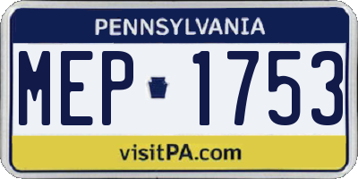 PA license plate MEP1753