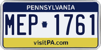 PA license plate MEP1761