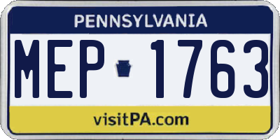 PA license plate MEP1763