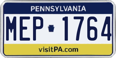 PA license plate MEP1764