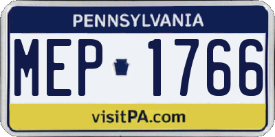 PA license plate MEP1766