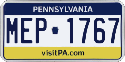 PA license plate MEP1767