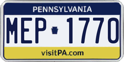 PA license plate MEP1770