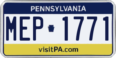 PA license plate MEP1771