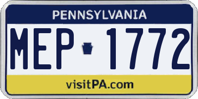 PA license plate MEP1772