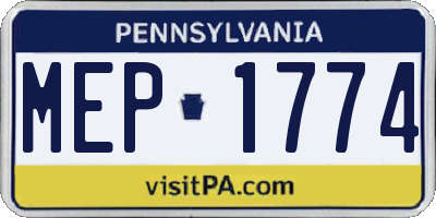 PA license plate MEP1774