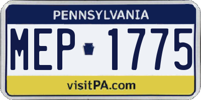 PA license plate MEP1775