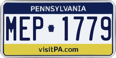 PA license plate MEP1779