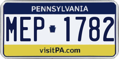PA license plate MEP1782