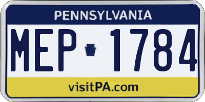 PA license plate MEP1784