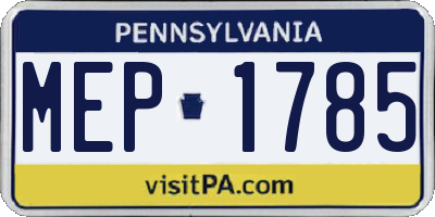 PA license plate MEP1785